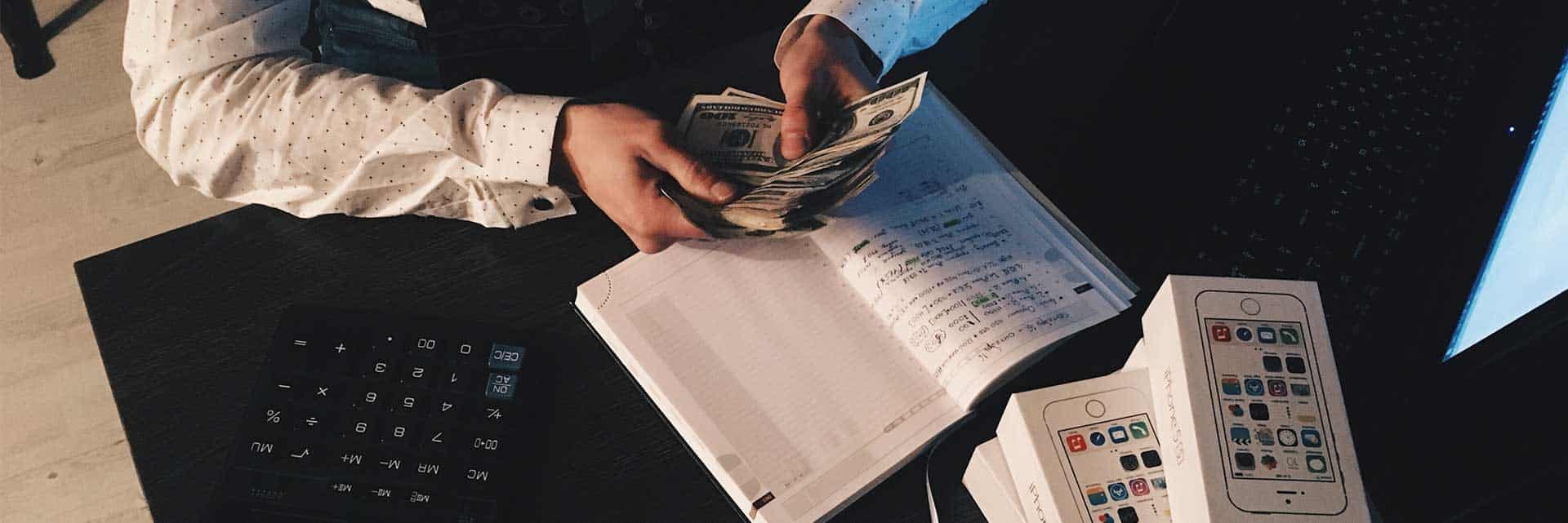 person counting money