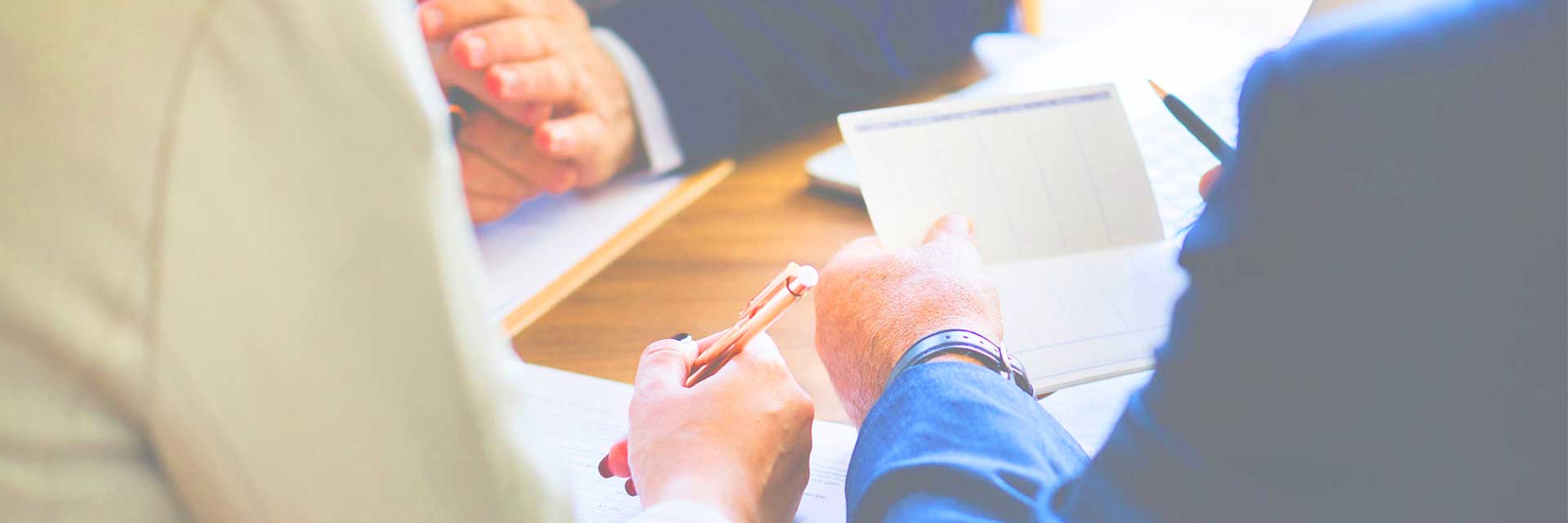 business people meeting at desk
