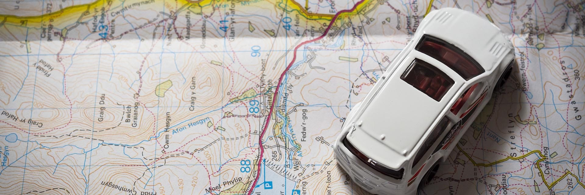 Car on map
