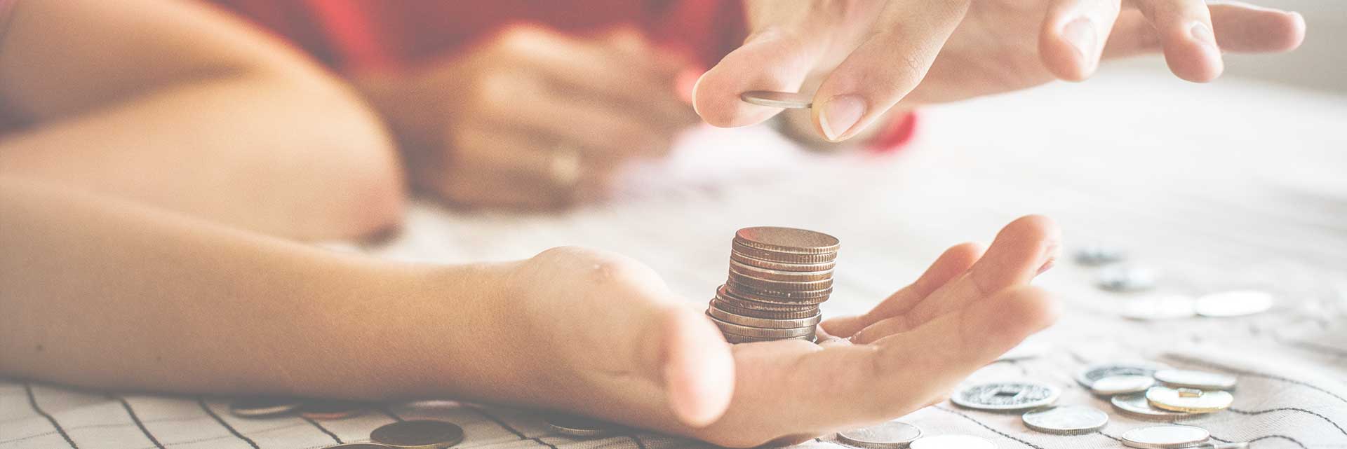 Man counting coins