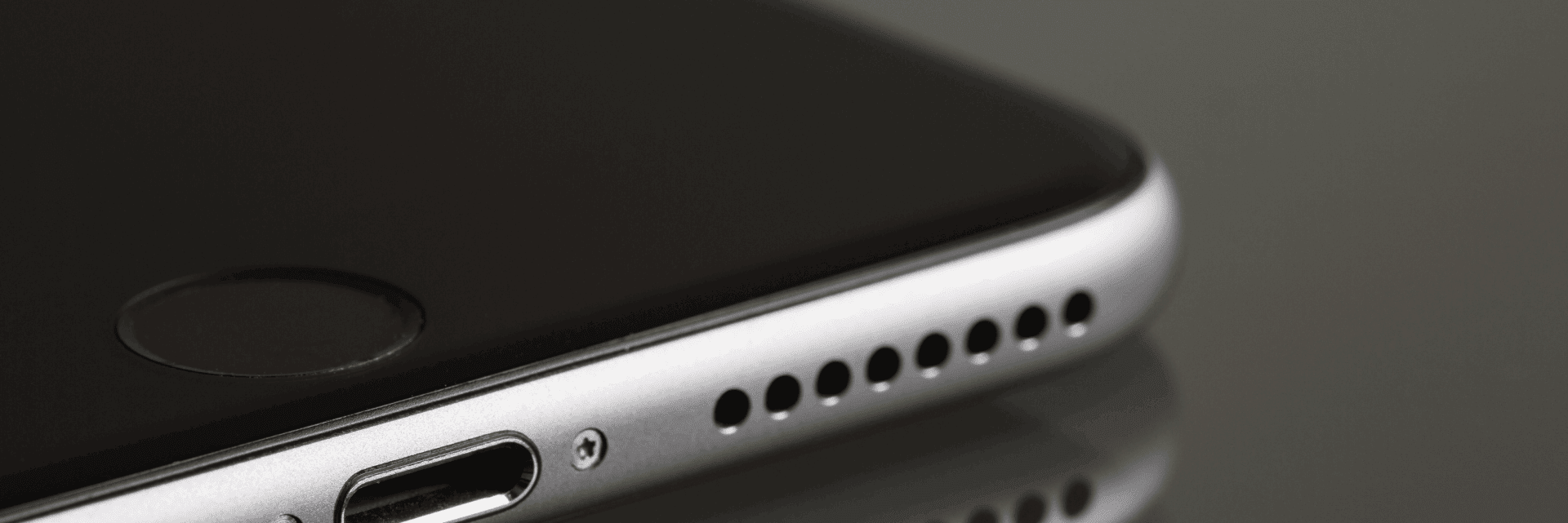 close up of bottom of iphone