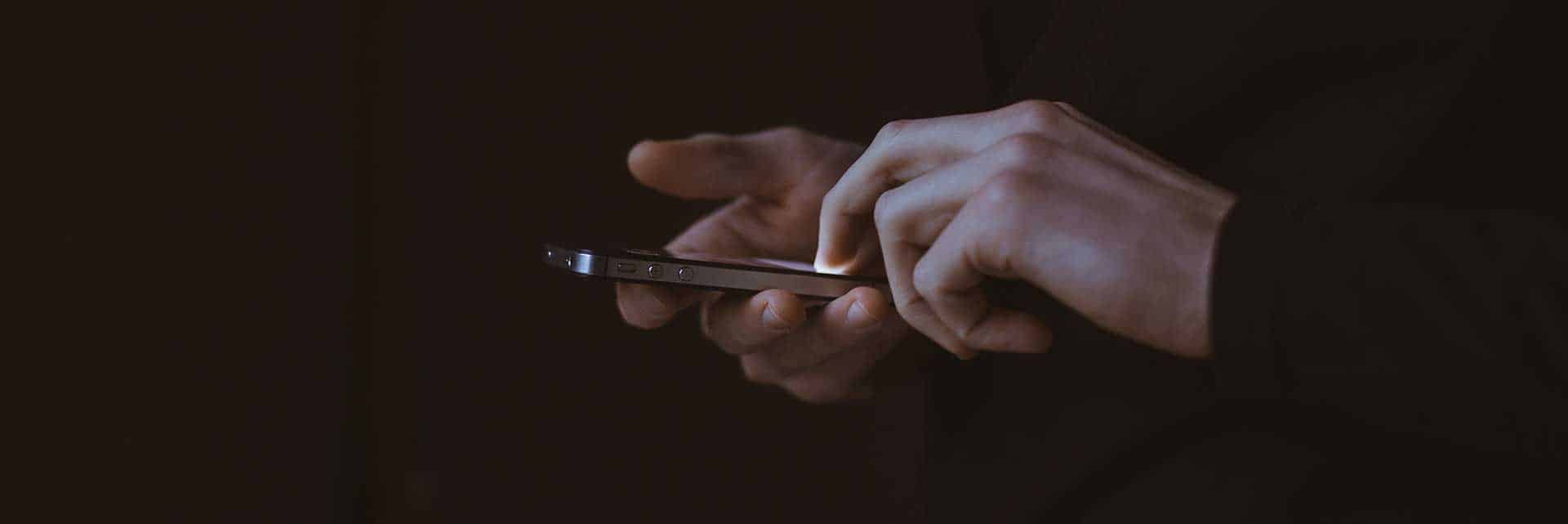 hands using a smartphone