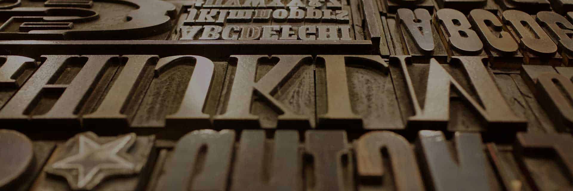 reversed type for printmaking
